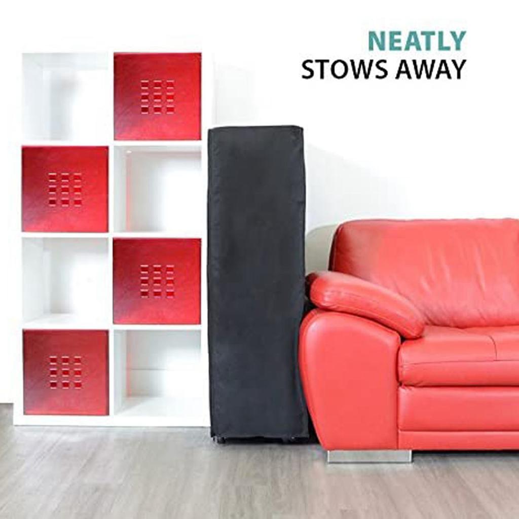 Black Portable Folding Bed Cover Furniture Dust Proof Protective Cover for Indoor Outdoor Use