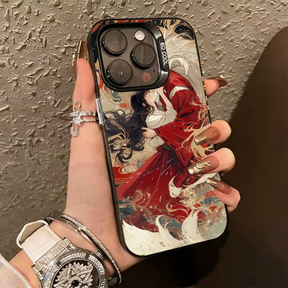 

Inuyasha Silhouette Red Katana Phone Case For iPhone 17,16,15,14,13,12,11 Plus,Pro Max,XS,Colorful Silver Phone case Funda Cover iPhoneXSMAX
