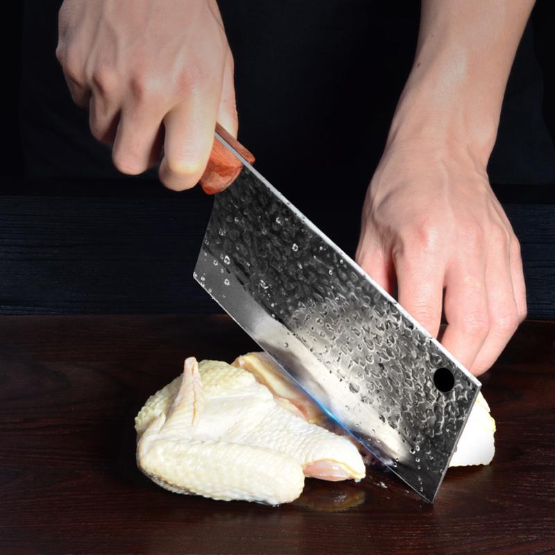 Forged Kitchen Cleaver Chopping Bone Slicing Meat Sharp Chinese Butcher Knife Vegetable Fish Cooking Cutting Tools