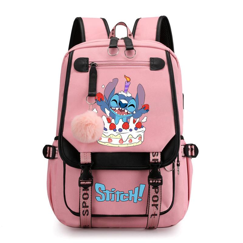 Cute Cartoon Printed Schoolbag Junior High School Student High School Student With Usb Multi-Function Student Schoolbag