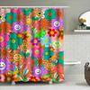 Lebhafter floraler Duschvorhang mit fröhlichen Gesichtern Verleihen Sie Ihrer Badezimmerdekoration einen Farbtupfer