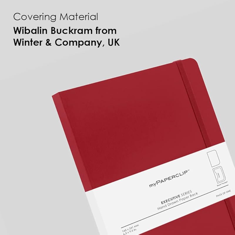 

myPAPERCLIP Executive Series Notebook, Large (165 x 241 mm, 6.5 x 9.5 in.) Plain, ESX192L-P Red красный
