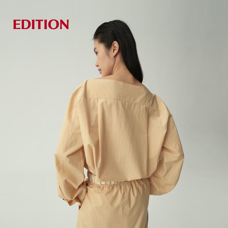 Edition Red Label Silk Cotton Hollow Stripe Long Sleeve Shirt