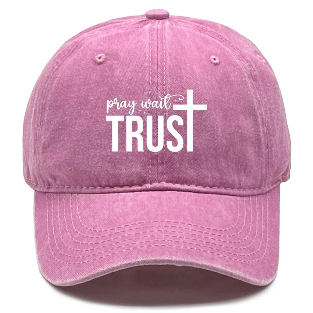 TRUST" Cross Print Snapback Baseball Cap, Sports Hat Simple Casual Solid Color Fit Adjustable Sun Hat