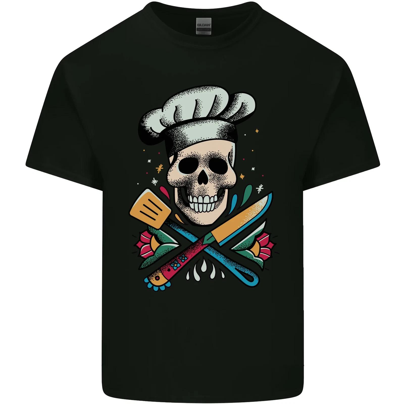 Chef Skull Kids T-Shirt Childrens 4XL