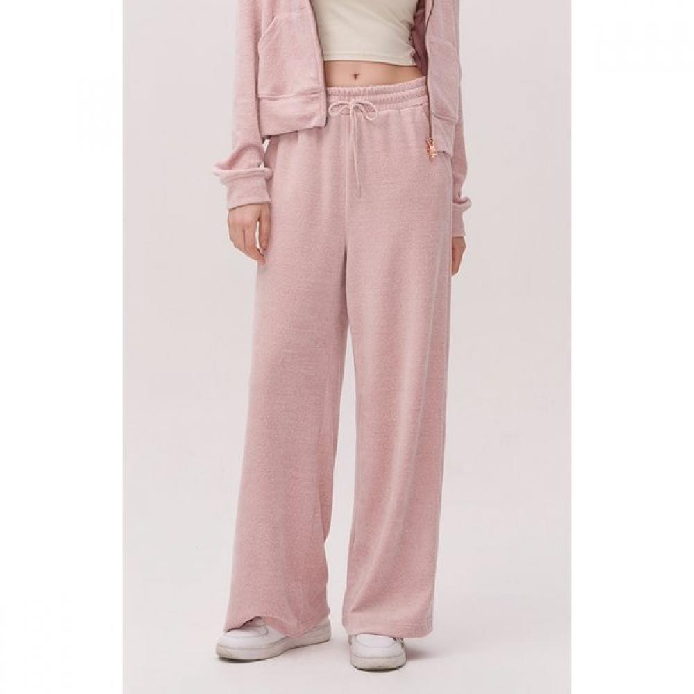 Huit Melange Velvet Wide Fit Banding Pants Htwpn5l05t