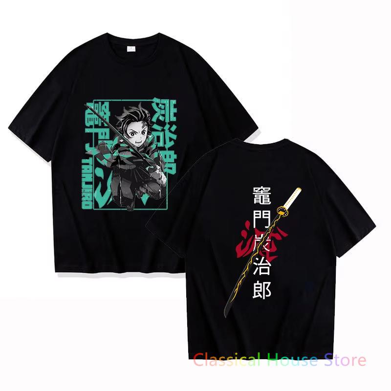 Gorąca Moda Kamado Tanjirou Nadrukowane T-shirty Anime Graficzny T-shirt Kobiety Mężczyźni Casualowy Cool Letni Krótki Rękaw Oversize Top