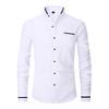 Men Shirt Long Sleeve Stand Oxford Business Dress Casual Shirts Slim Fit Brand Weeding Shirt White Blue Man Shirt 5XL
