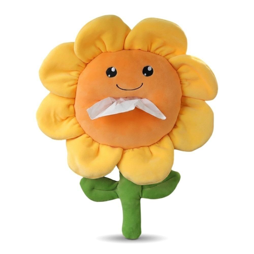 28 x 28 cm Sunflower Plush Car Tissue Box Car Rear Seat Backrest Tissue Storage