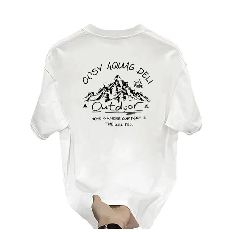 American Trendy Brand Pure Cotton Men'S Printed Short-Sleeved T-Shirt Trendy Men'S And Women'S Versatile Round Neck T-Shirt Men'S