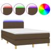 Exclusive House - Slatted Bed Base Mattress and LED Dark Brown 120x200 Cm