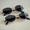 2 Pairs of Summer Women's Fashionable Glasses Retro Gold Frame Trendy Glasses Combination Polygonal Round Frame Design