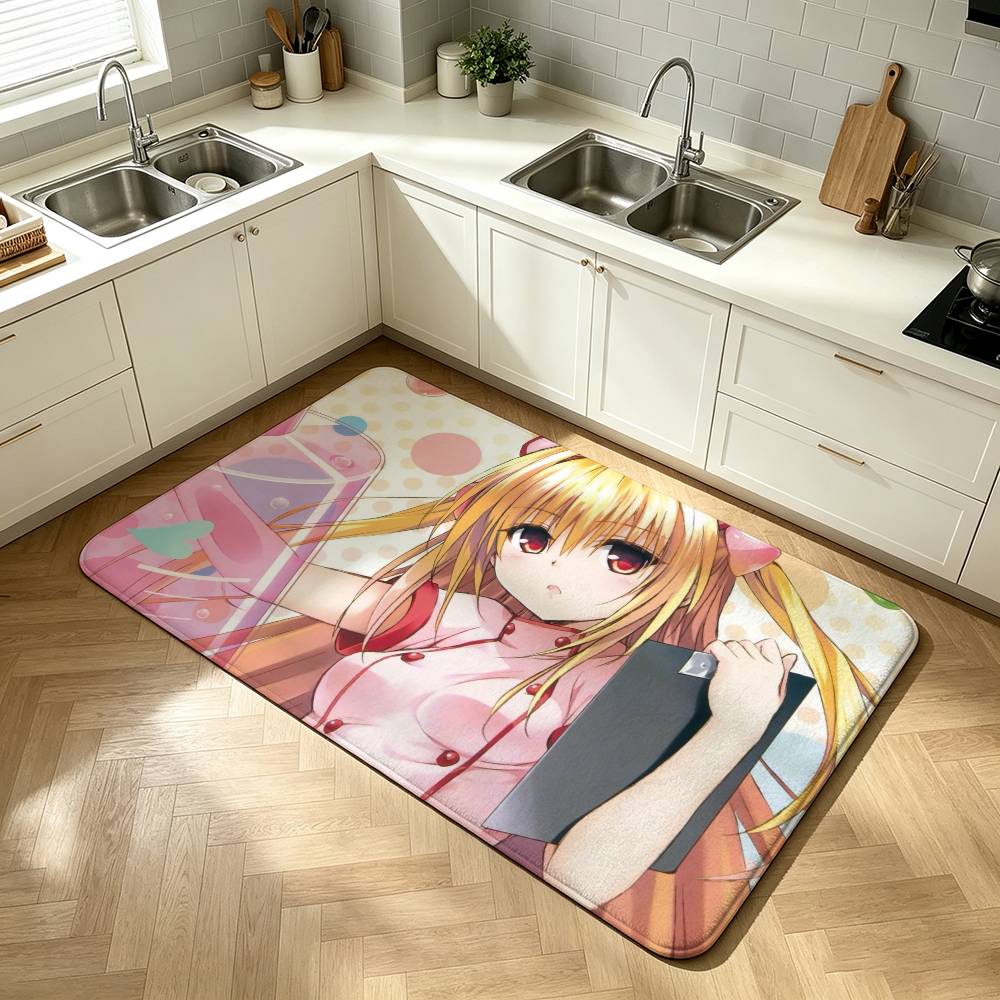 To Love Ru Golden Darkness Yami Shower Room Absorbent Small Floor Mat Soft Comfortable Decorative Foot Mat