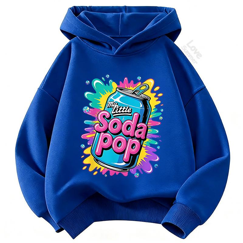 2026 4 To 14 Yrs Woman's Hoodies Spring Fashion Hoodie Print MyLittle Soda Pop Casual Long-Sleeve Thin Pullover