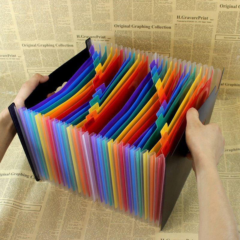 Large Capacity File Holder A4 Multi-Layer Folder Insert Buggy Bag File Storage Category Folder Student Test Paper Clip