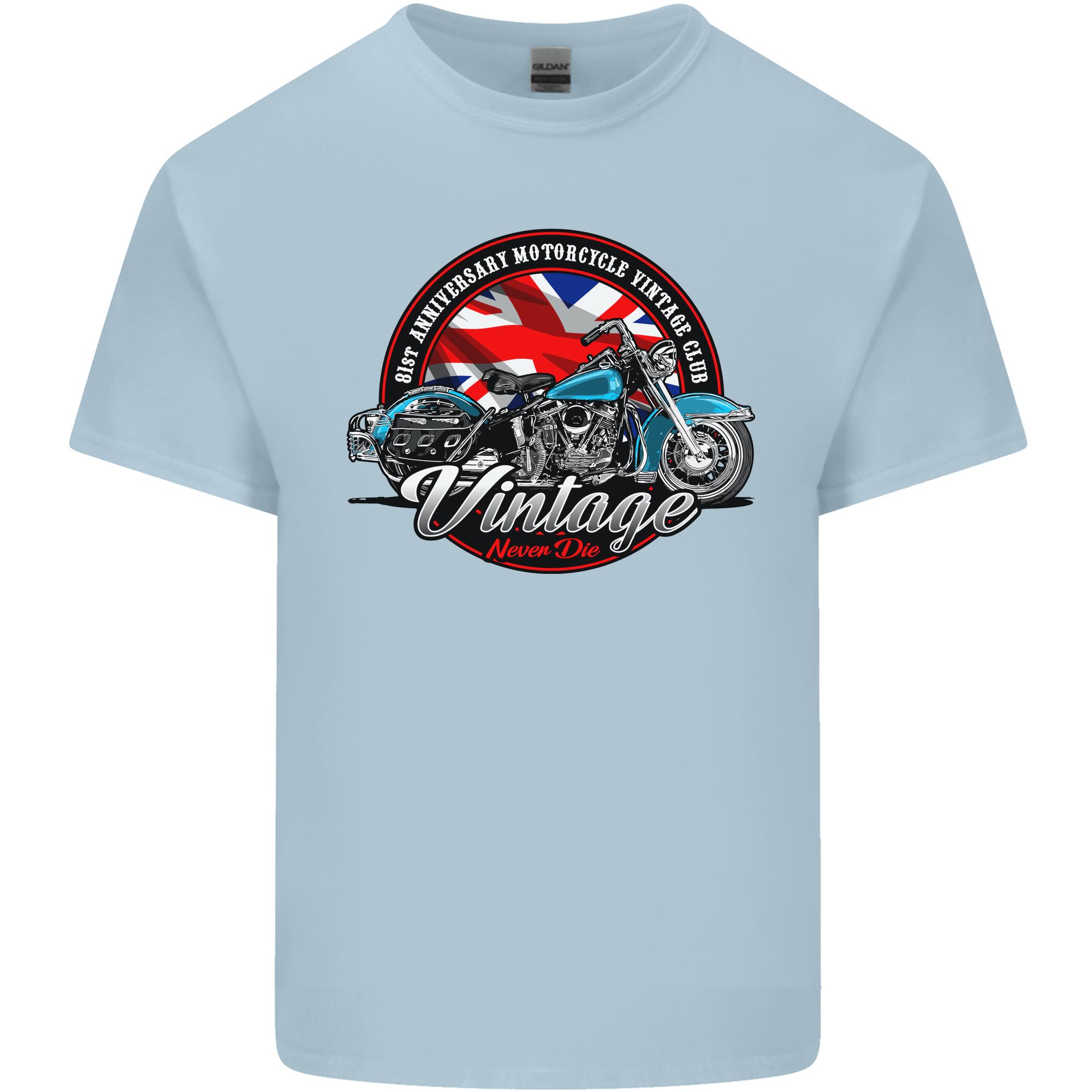 British Motorcycle Union Jack Flag Biker Chopper Unisexs Light Cotton TShirt S