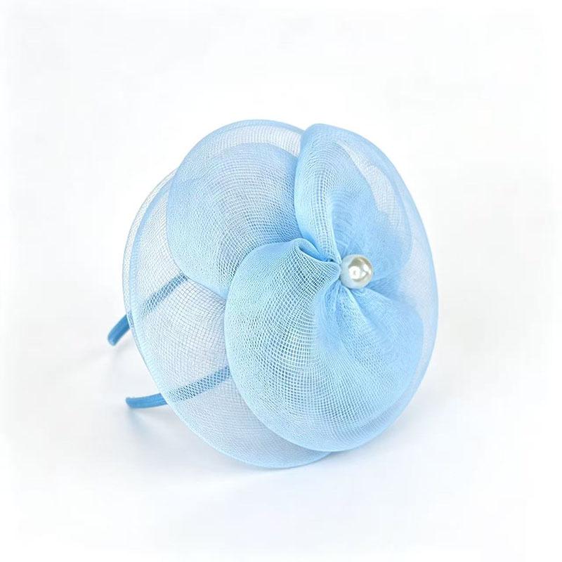 Elegante Cappello a Rete Floreale Britannico con Decorazioni di Perle per le Corse di Ascot, Banchetti Europei e Feste Nuziali