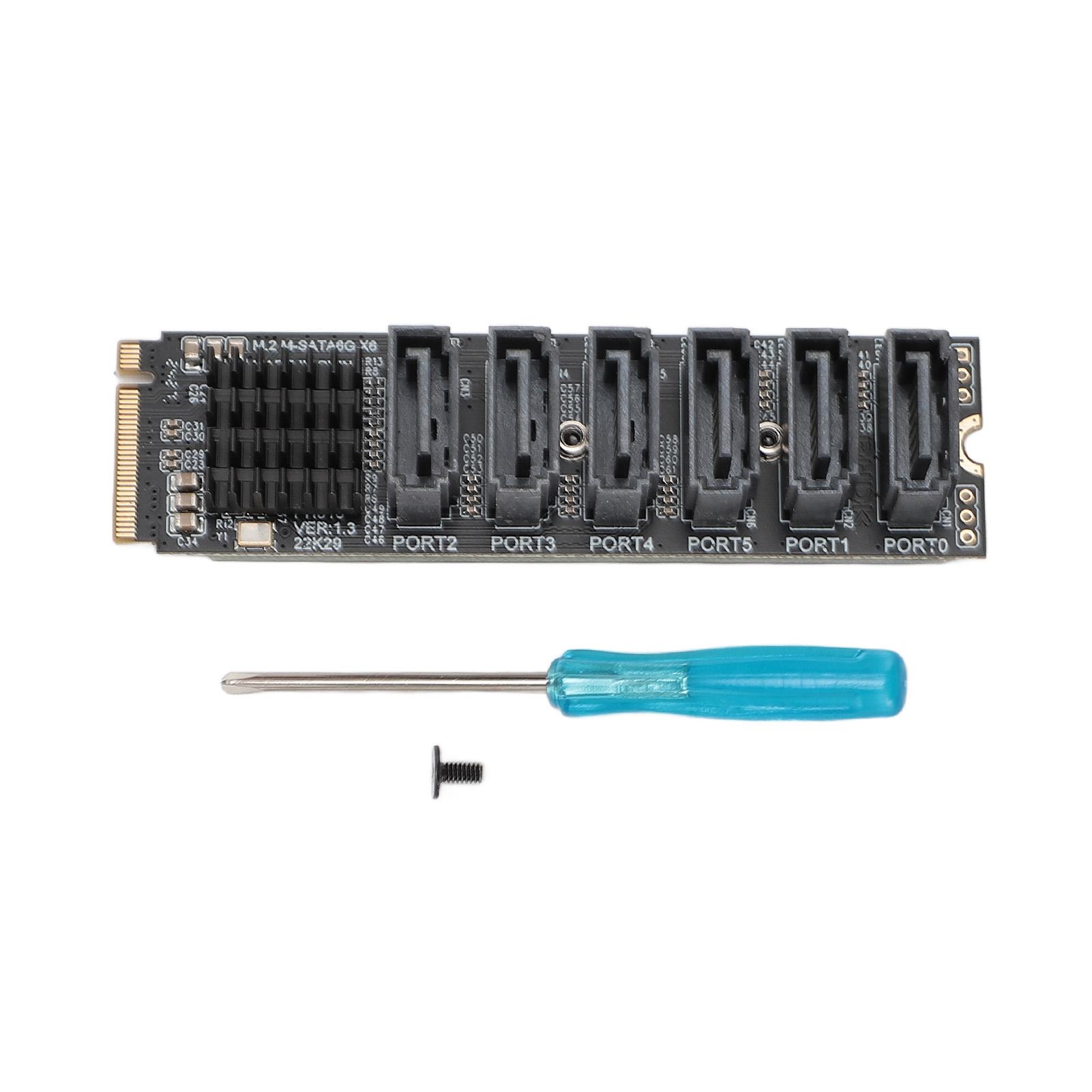

M.2 to Serial ATA3.0 Adapter Card 6Gbps High Speed ASM1166 M.2 M EKY PCIE3.0 to Serial ATA