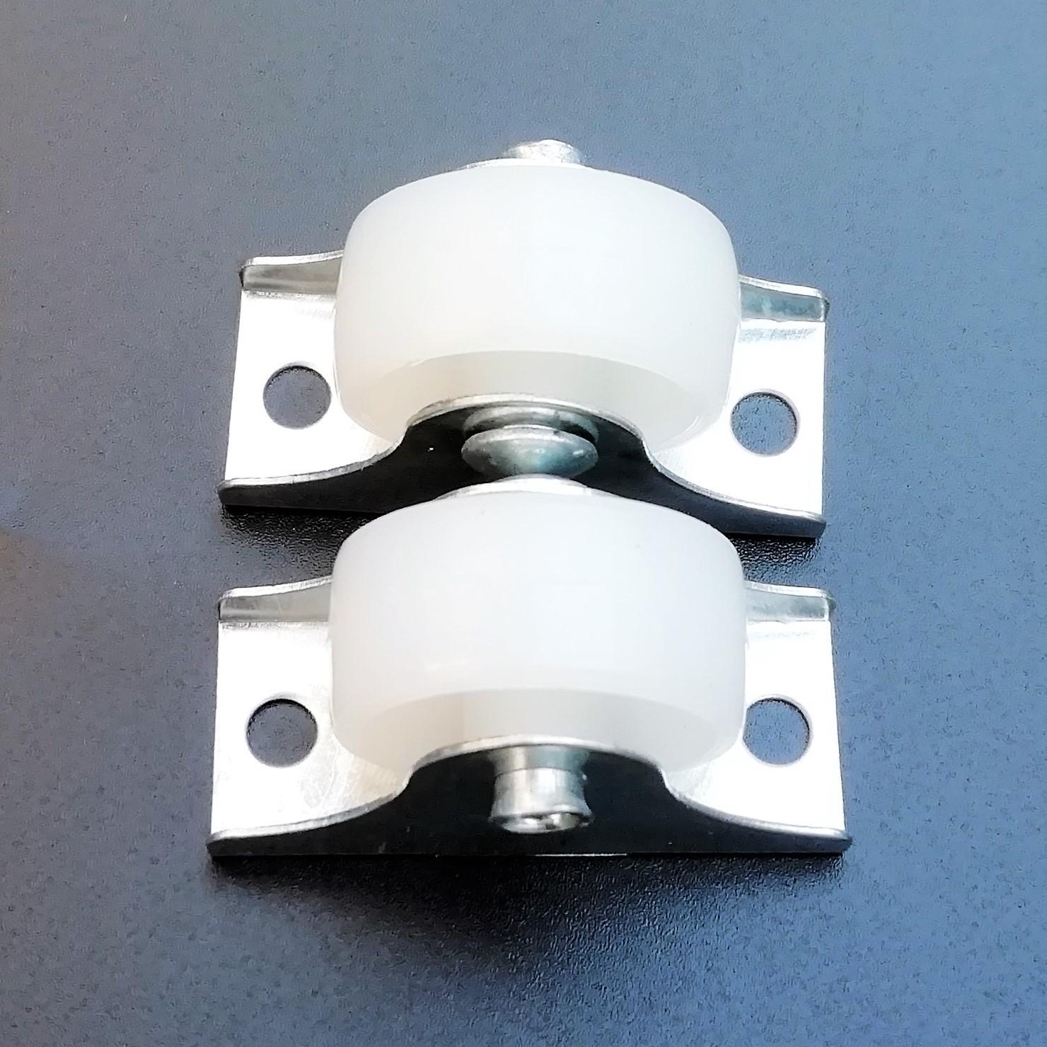 Универсальное нейлоновое колесо для раздвижных дверей и ящиков - Алюминиевый сплав, Направляющая роликовая опора, Белая отделка