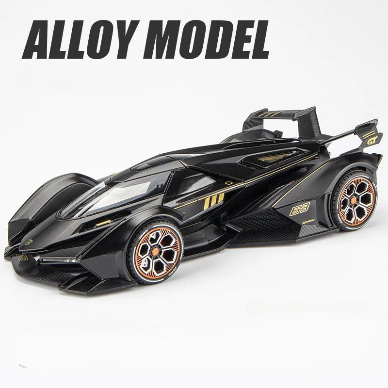 1:22 Scale V12GT P1 GTR Toy Car Model Alloy Diecast Sound Light Pull Back Vehicle Models for Child Best Birthday Gifts Souvenirs