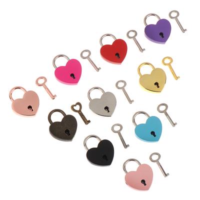 Antique Style Heart Shape Padlock Vintage Lock Pink Romantic Lovely Diary Padlocks Key Lock With Key Wedding Jewelry