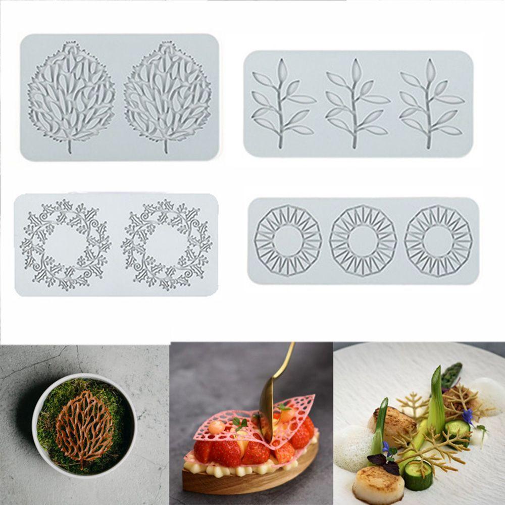 Flower Leaf Patterns Cake Lace Mat Fondant Silicone Mold DIY Craft Baking DecorationCooking Printing Mold Bakeware Cake Tools