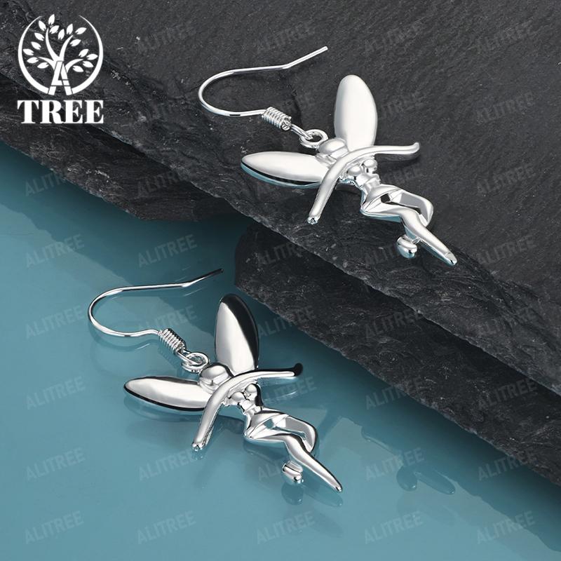 Beautiful 925 Sterling Silver Fairy Drop Earrings For Women Birthday Anniversary Party Creative Design Jewelry Charm Accessories