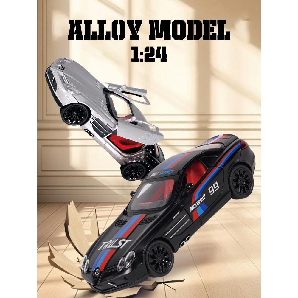 1/24 High Quality Alloy BENZ SLR Sports Car Model, Cool Sound and Light, Best Collectible for Car Lovers, Christmas Gifts