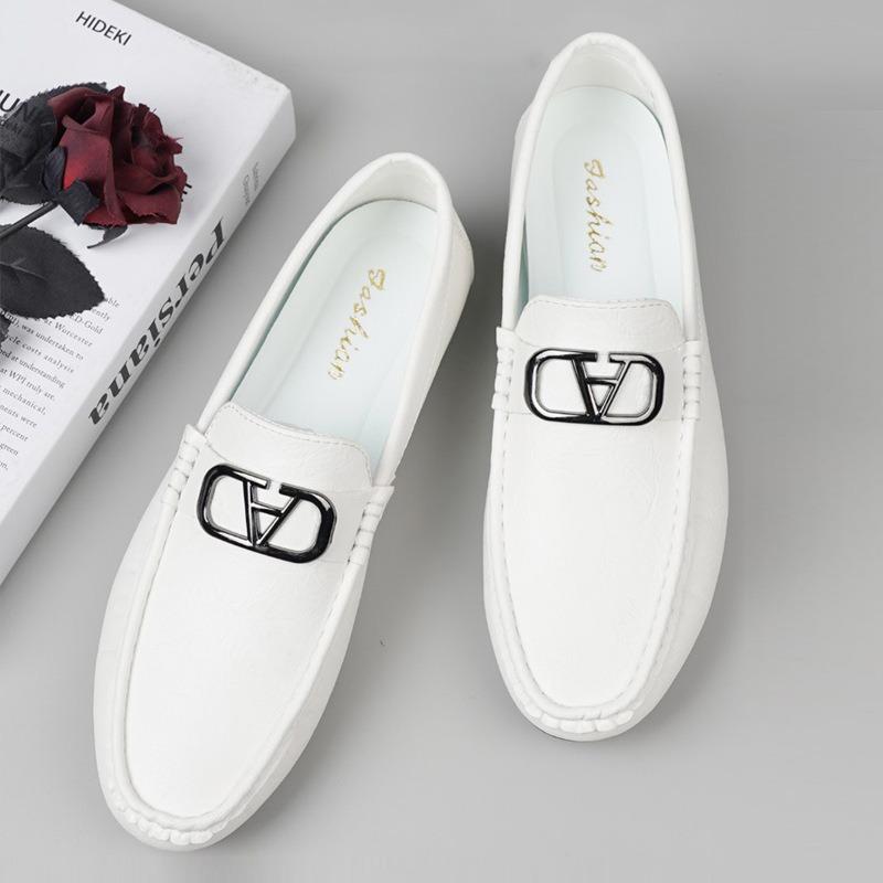 

Doudou shoes men s new autumn lazy men s casual loafer leather shoes business foot cover light 44