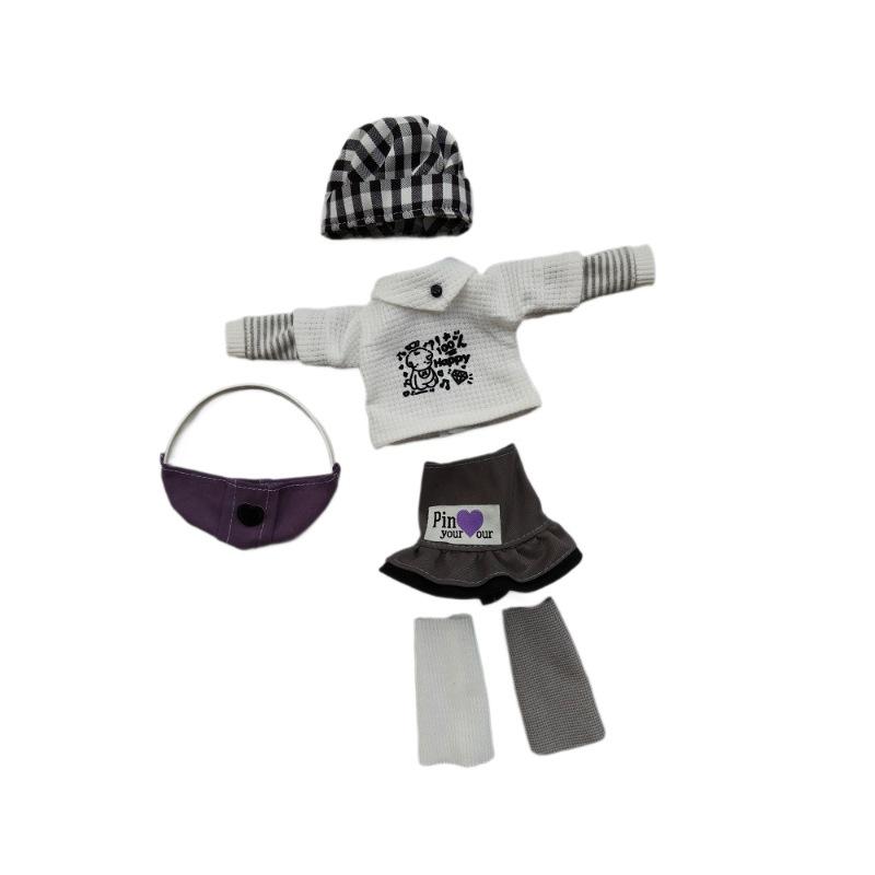 A Set of 30cm Doll's Clothes Furry Cute Winter Suit 1/6 Doll Accessories Dress Up Toy for Children