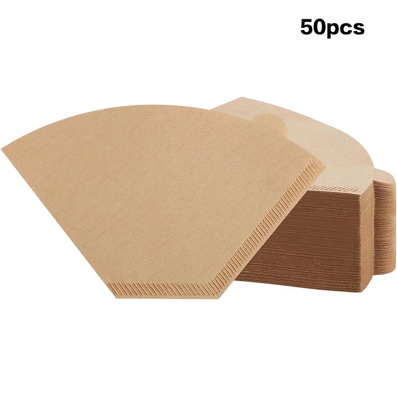 

50/100Pcs Coffee Filter Disposable Cone Paper Coffee Filter Natural Unbleached Filters Pour In 4-6 Cup Coffee Maker 50PCS