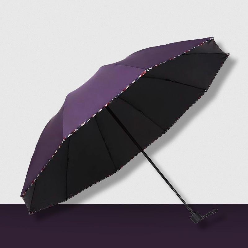 Extra Large Black Glue Edge Business Umbrella - 10 Ribs, British Style, Rain & Sun Protection, Customizable Logo, Perfect for Gifting & Advertising