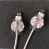 2 Pieces Beautiful Bow Silicone Charger Cable Protective Cover Cable Holder Clip Anti-break Transparent Cord Cover Wrap