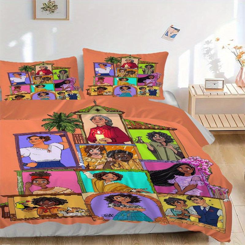 

3pcs Encanto s Characters Quilt Set - Soft and Comfortable Bedroom, Guest Room and Dorm Decor Bedding Set 1 Quilt Cover + 2 Pillowcases.S041 135x200cm