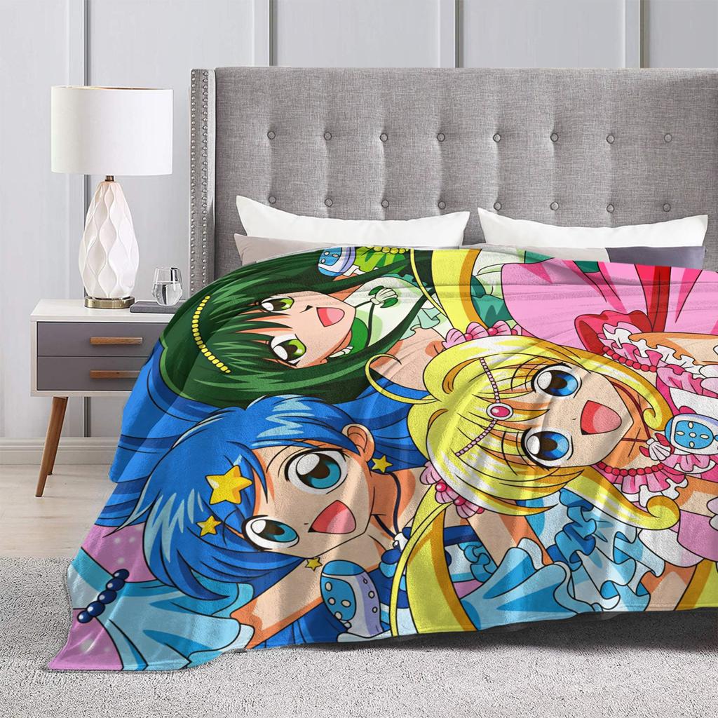 M-Mermaid Melody Pichi Pichi PitchS Super Warm Blanket Camping Plush Throw Blanket Bedroom Flannel Bedspread Sofa Bed Cover