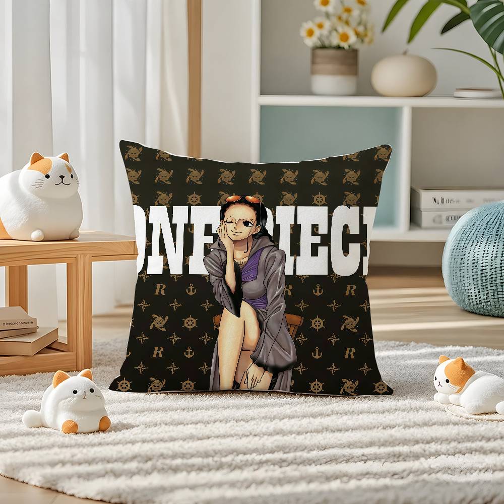 One Piece Vinsmoke Sanji Anime Plush Pillow Cover Soft Short Plush Cushion Cover For Sofa Bedroom Home Decor Gift Decoration