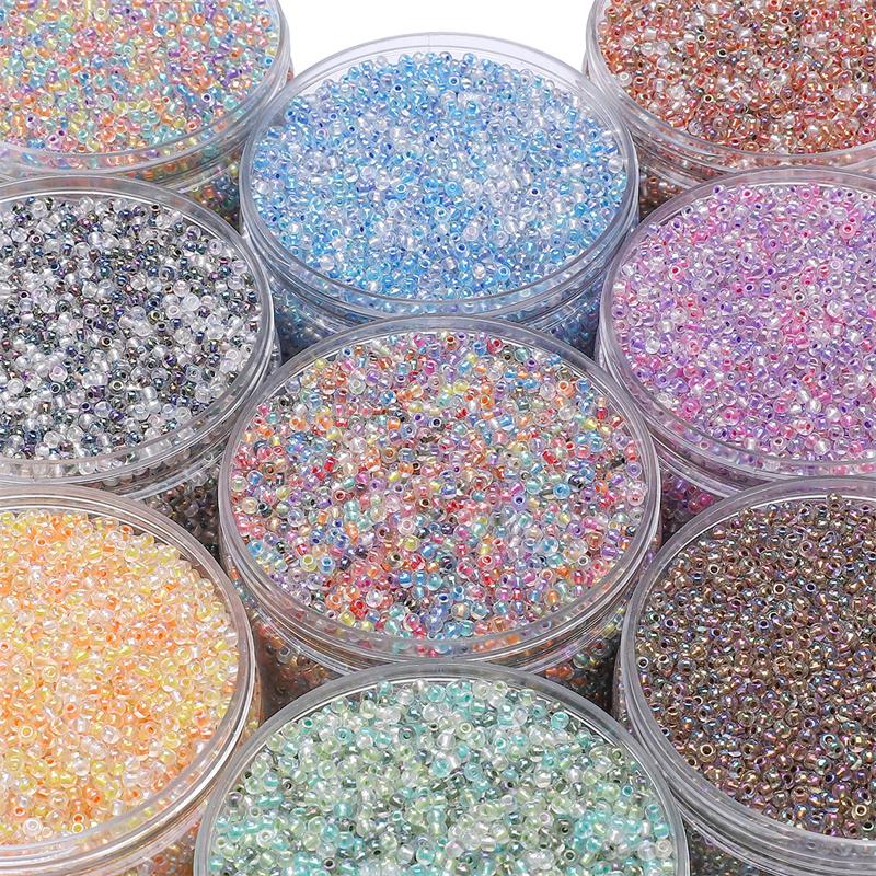 450G High Quality Glass Seed Beads Illusionary Pearl Light Dyeing Core Beads for Earring Bracelet DIY Jewelry Craft Accessoreis Making