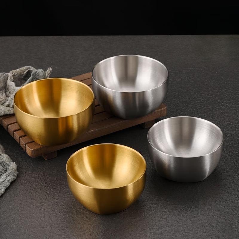 ZISIZ Kids Double-Layer Insulated Stainless Steel Rice Bowl