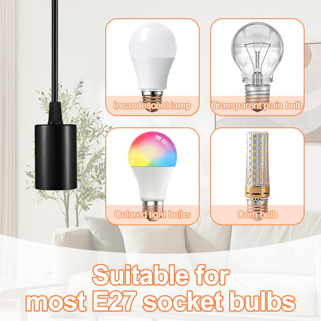 Standard 27mm Screw In Lamp Adapter Cup Light Bulb Base Supporting Various Bulb Types Such as LED Models 2Pcs
