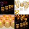 Elegant Set Of 12 Led Electronic Candles With Pvc Hollow Pattern For Weddings And Parties
