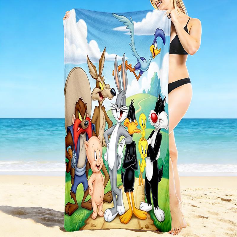 1Pc Classic Looney Tunes Compilation Beach Towel Quick Dry Multiuse For Beach Pool Gym Yoga Home Travel Christmas Halloween Xmas Gift S18