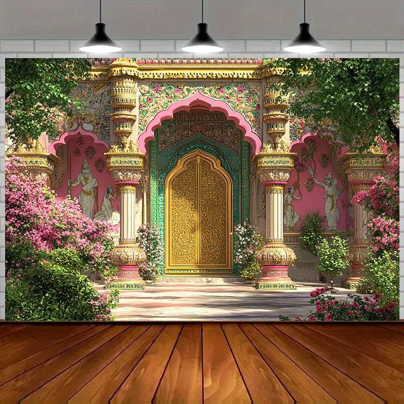 1 Piece of 2D Background Cloth with Indian Style Art Background Cloth: For Cultural Events and Other Scenes, Party Banners