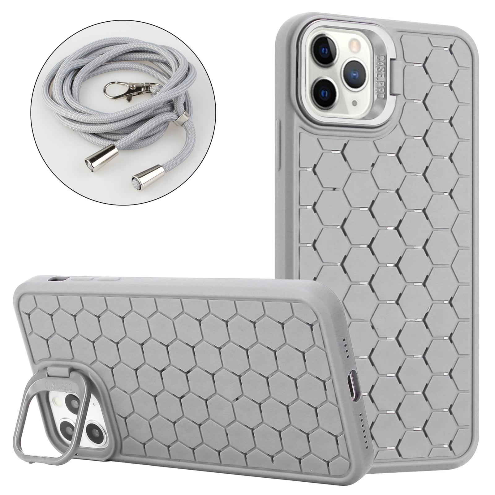 

Для чохла iPhone 16 Pro, сумісного з MagSafe, підставка, тепловідвід, TPU чохол для телефону зі шнурком Grey