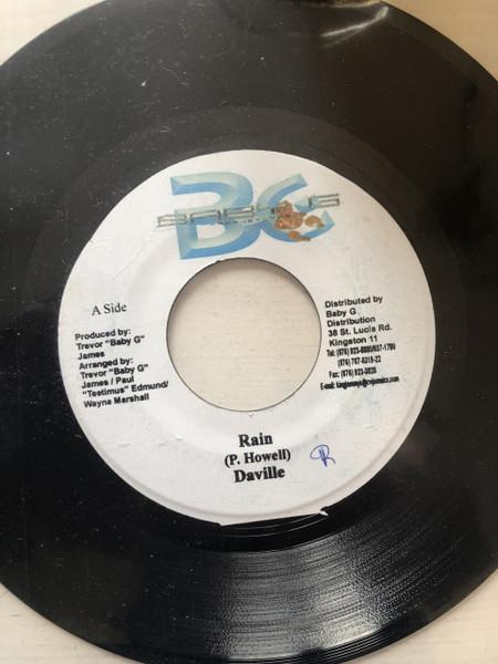 7inch Record DAVILLE - Rain NONE Baby G Producti 2003 Jamaica Reggae, Ska & Dub Used
