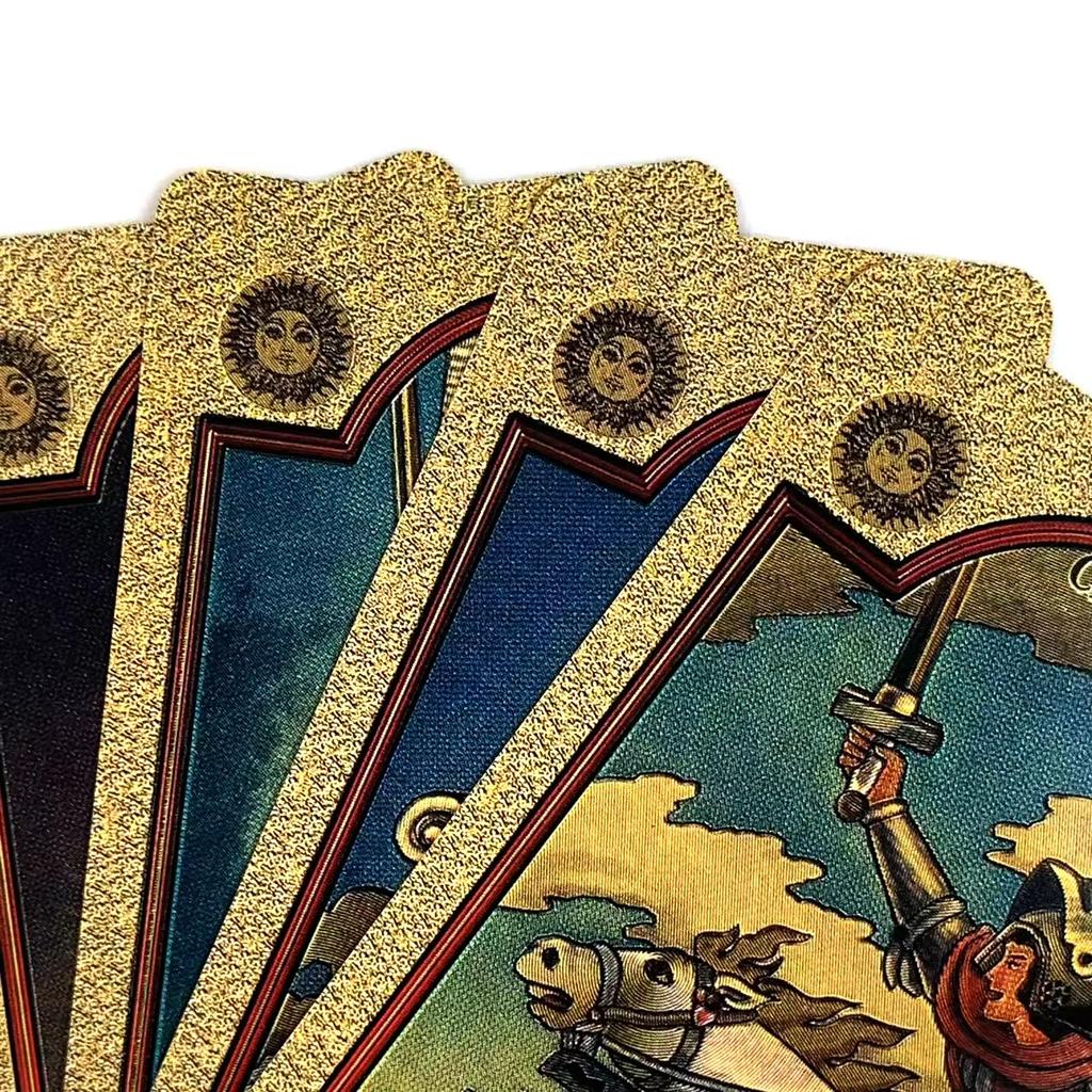 10.3*6cm Zlatý Waite Tarot Španělský Jazyk Español 78 Ks Tarotové Karty Kapesní Vydání