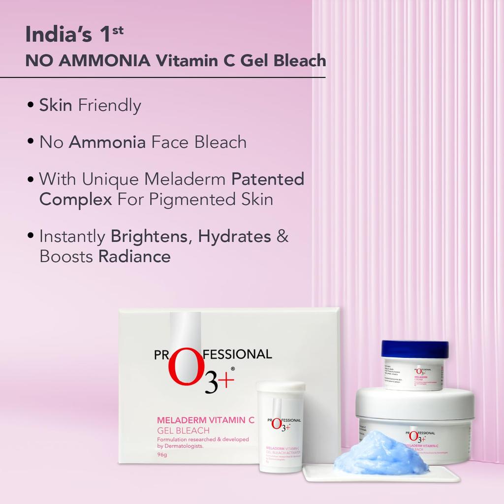 O3+ Meladerm Vitamin C Gel Bleichmittel 96g Packung für strahlend weiße Haut, zur Entfernung von Bräune und zur Aufhellung fahler Haut im Gesicht