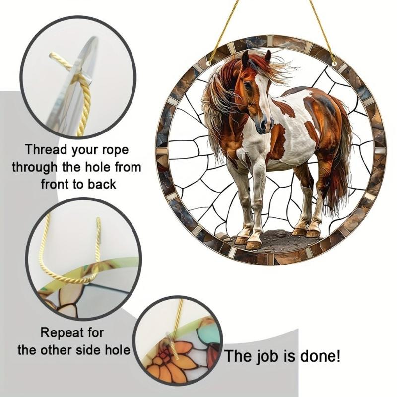 Lightweight Acrylic Wall Hanging Horse Ornament For Patios And Indoor Use Creates Beautiful Lighs Effects 20cm Diameter