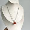 Red Big Apple Shape Pendant Necklace Simple Transparent Glass Puffy Love Apple Beaded Crystalchain Necklace