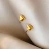 Small Cute Heart Stainless Steel Stud Earrings Golden Jewelry Accessory for Women Girls Gift