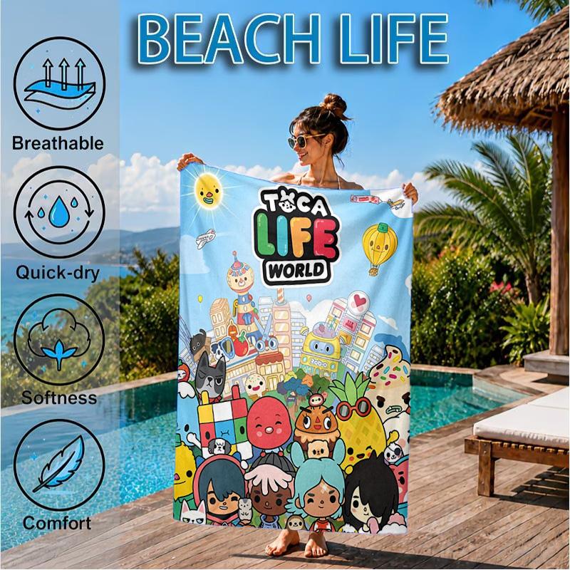 Lebendiges Toca Life Strandtuch, Schnelltrocknend, Pflegeleicht, Geeignet für Fitness und Strandurlaub, Sport-Essential
